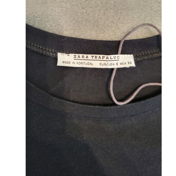 Zara What-Else Black Flare Sleeve T-Shirt - Picture 3 of 5